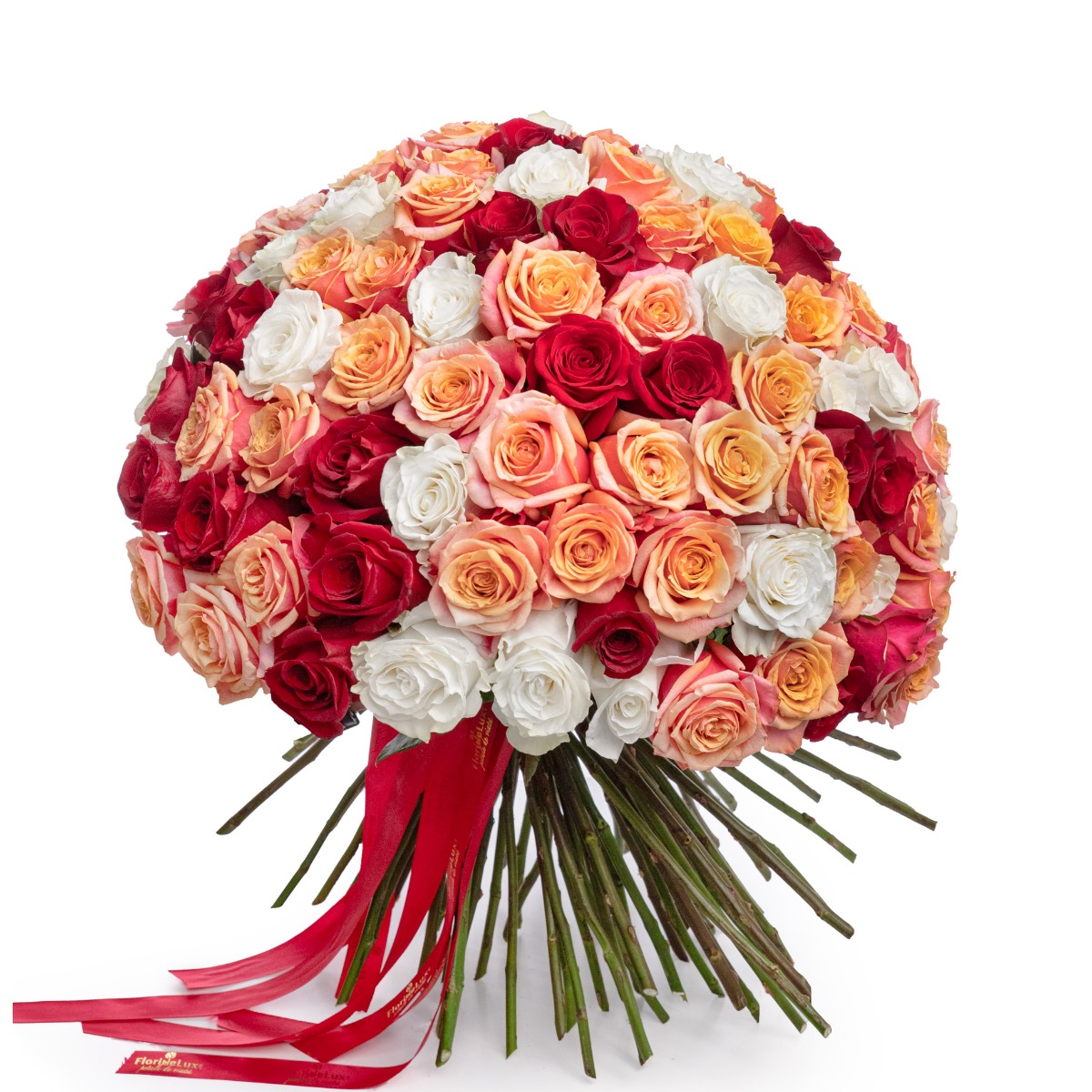 Aranjament floral cu trandafiri si lalele roz Jolie Aranjament