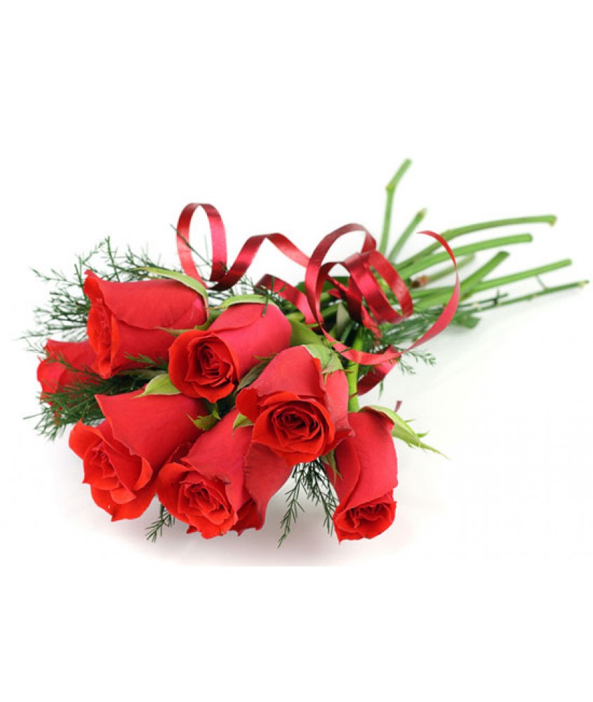 buchet romantic 7 trandafiri rosii
