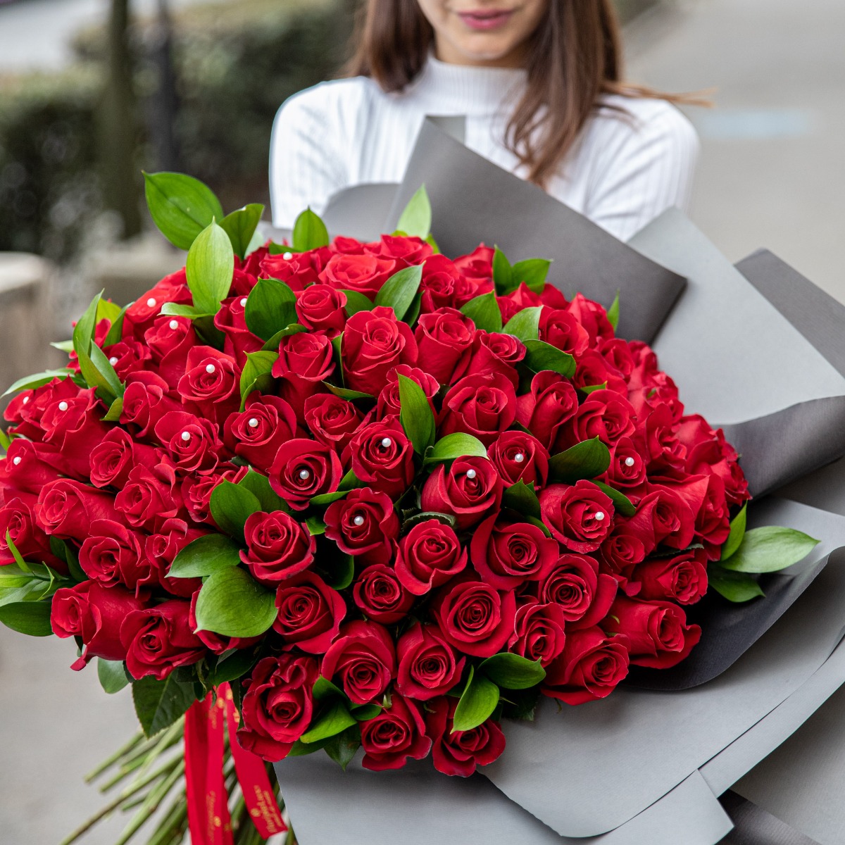 Buchet 101 trandafiri romantici