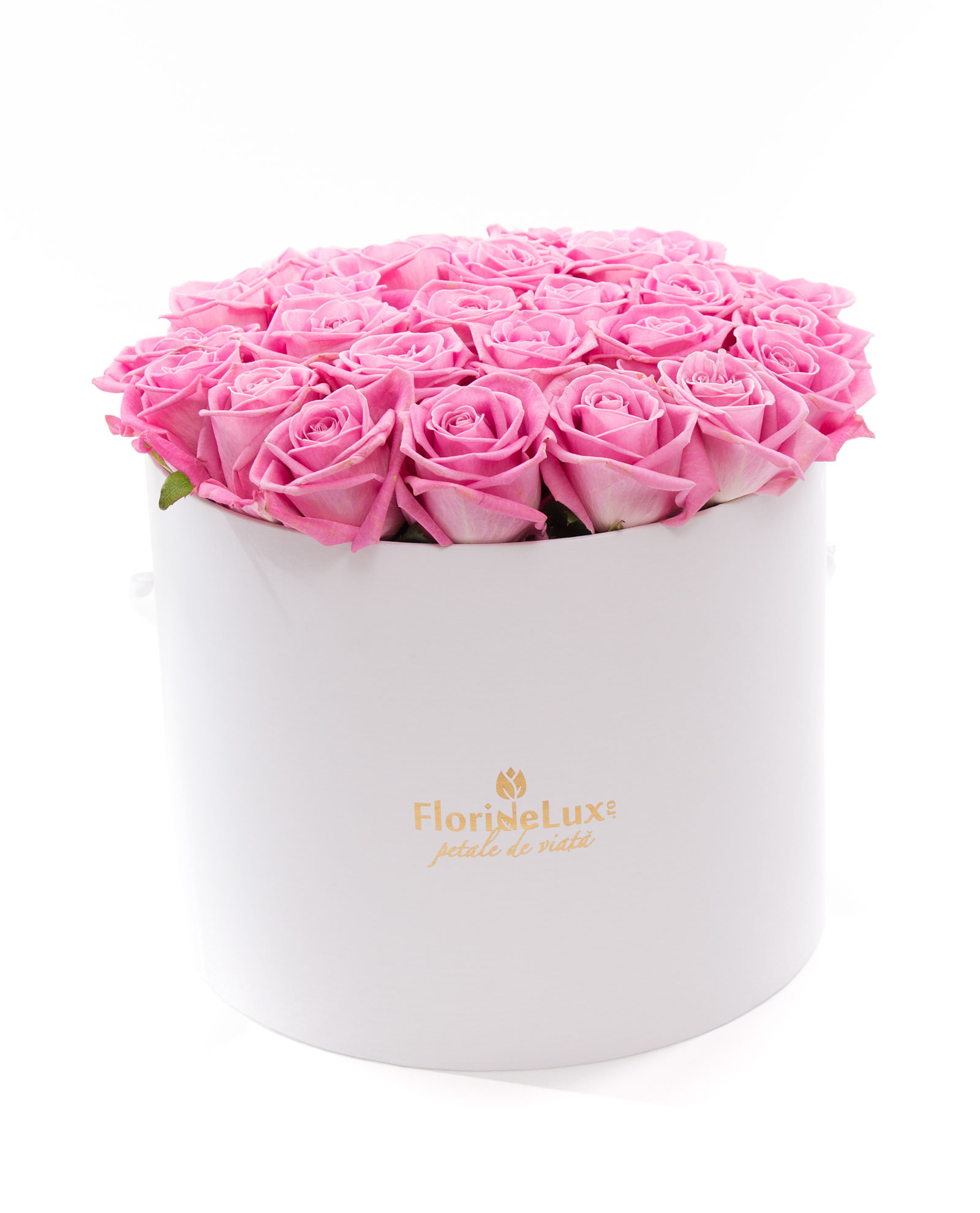 Cutie gratioasa cu trandafiri roz si Bollinger Rose