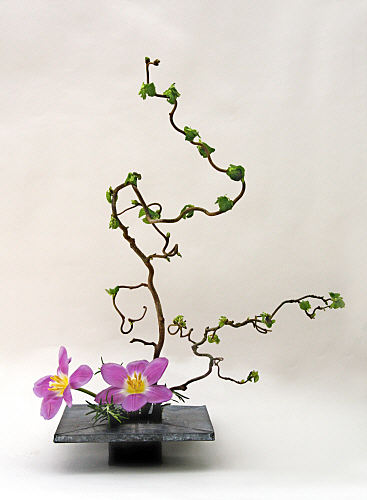 ikebana lalele roz, arta japoneza ikebana