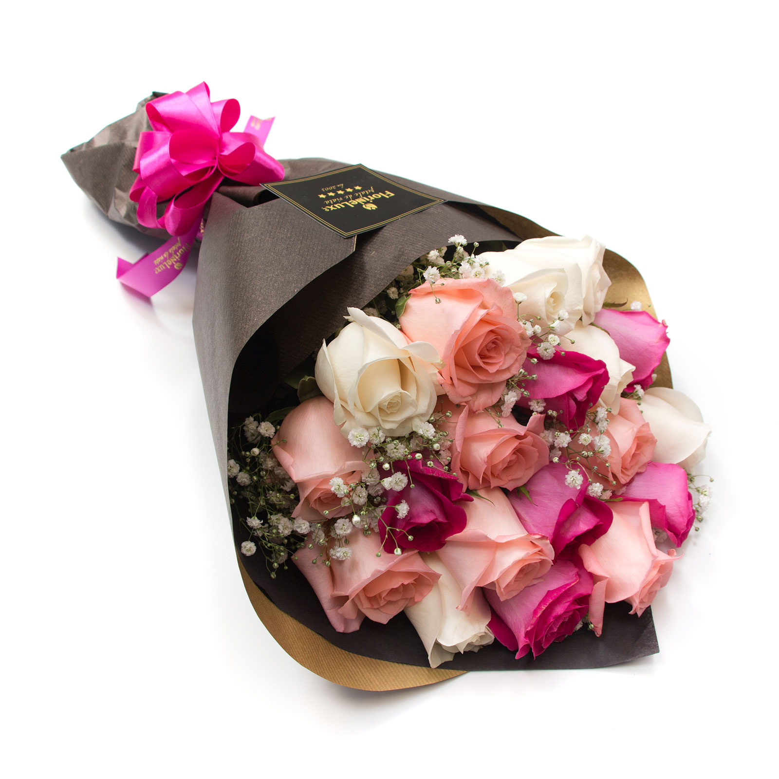 buchet romantic trandafiri roz proaspeti