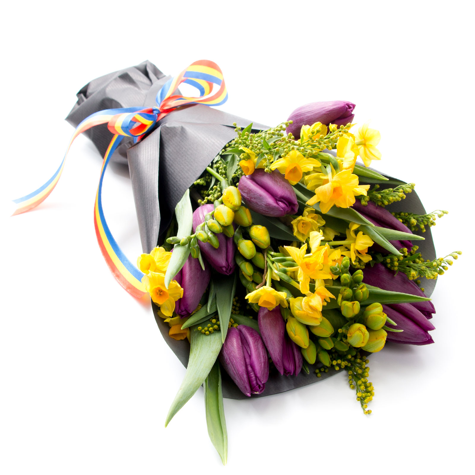 cadou pentru Craciun 2010, buchet de flori multicolor