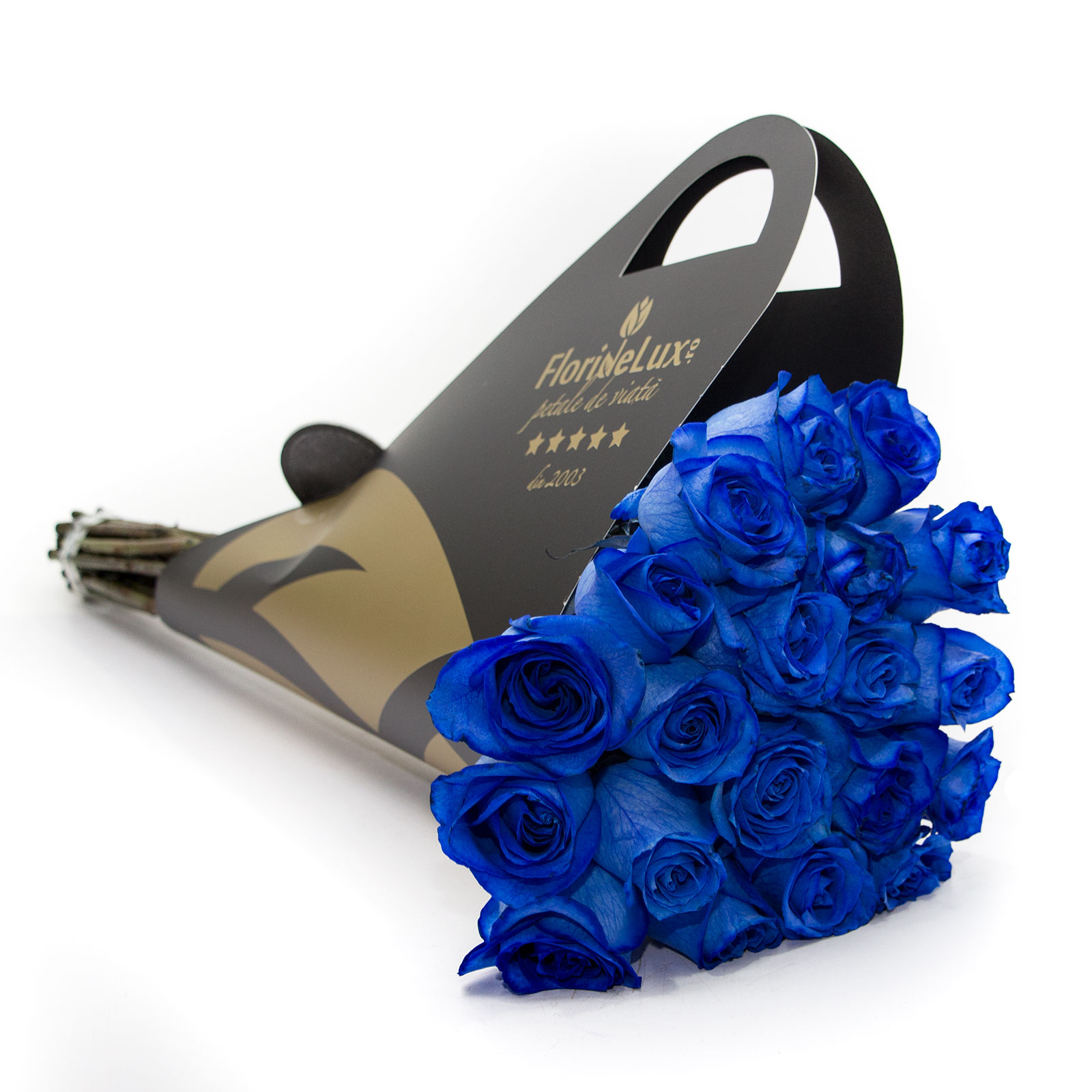 buchet trandafiri albastri
