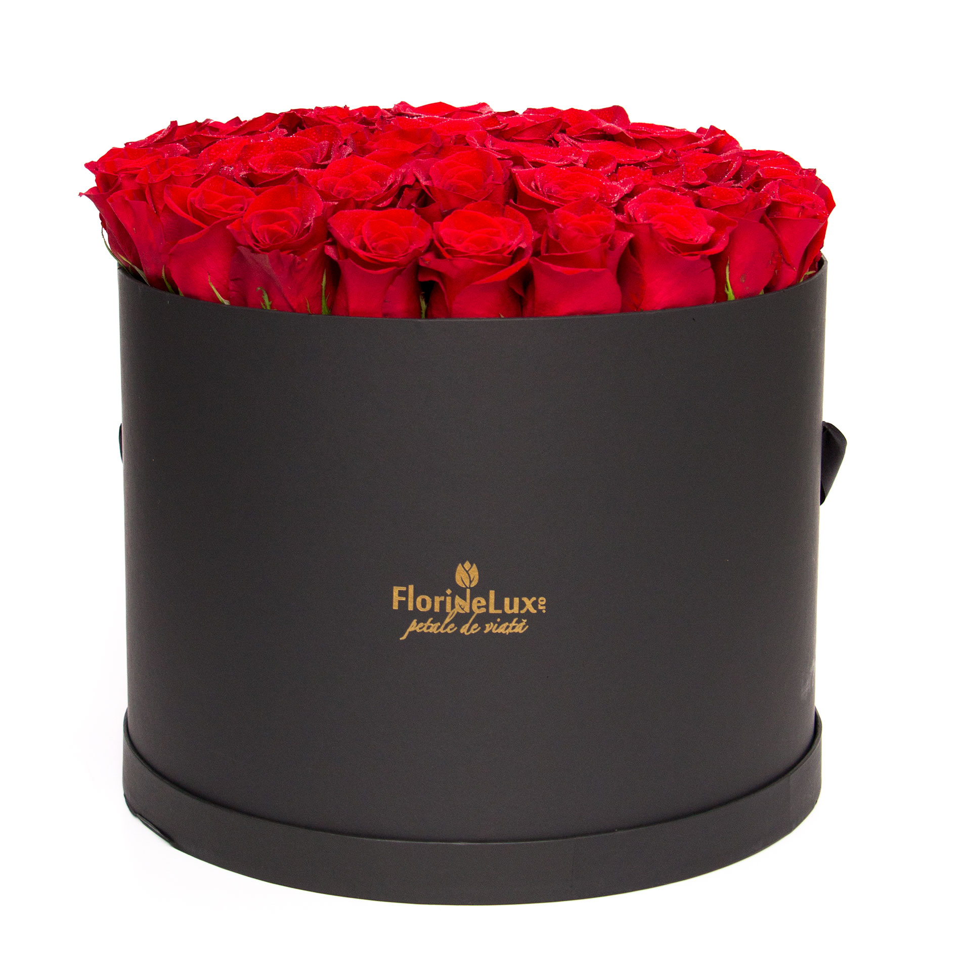 cutie 47 trandafiri rosii, cutii cu flori, trandafiri