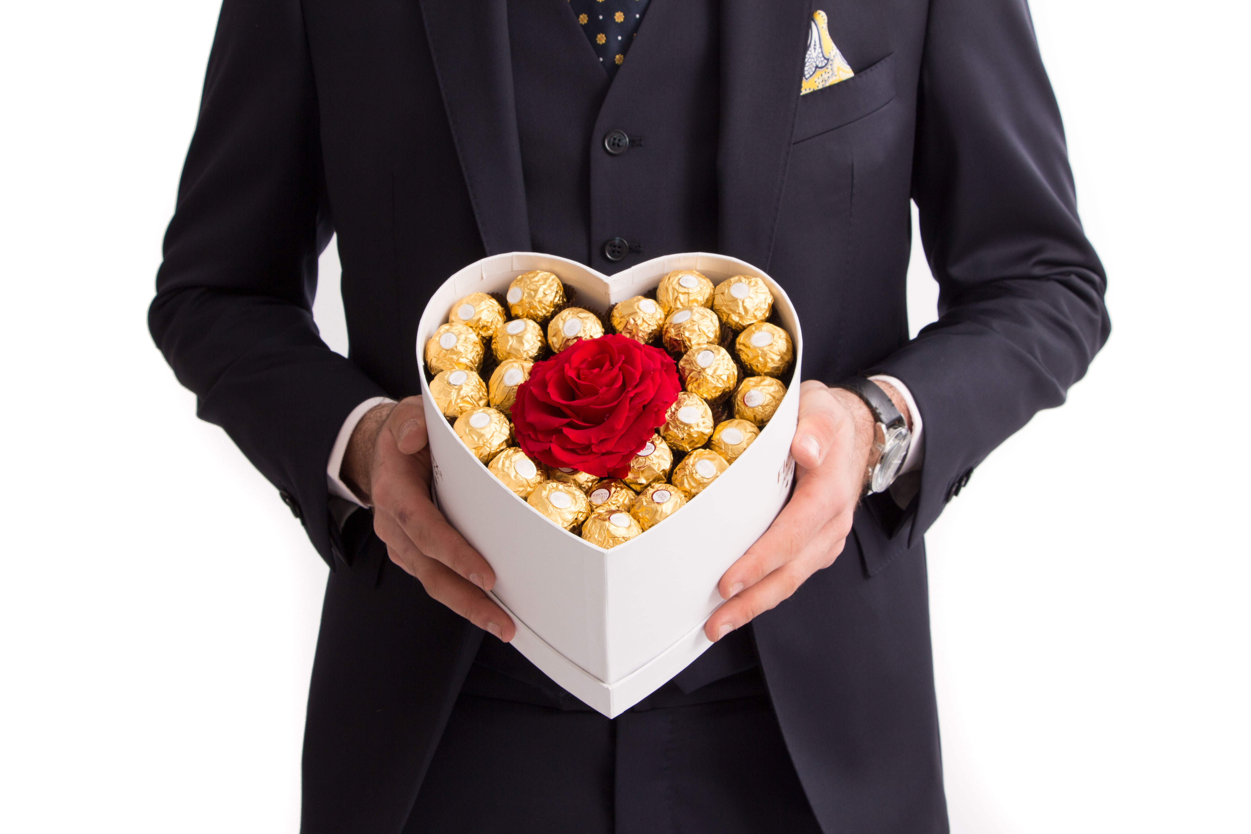 Inima dulce Ferrero Rocher si trandafir criogenat
