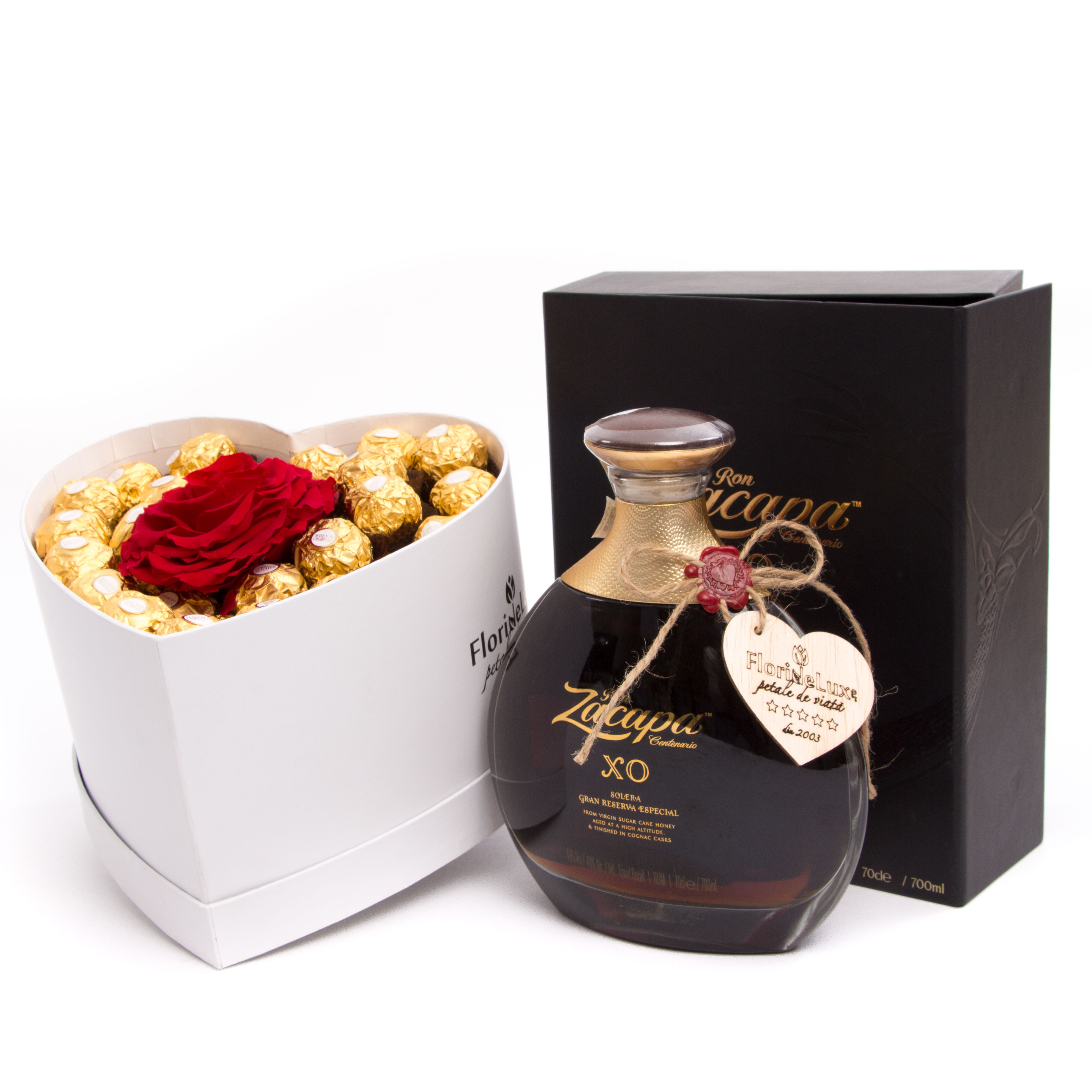 Inima Ferrero Rocher, trandafir criogenat, bautura fina