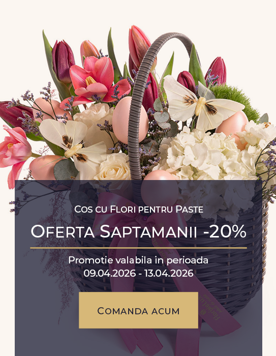 Cos cu flori pentru Paste