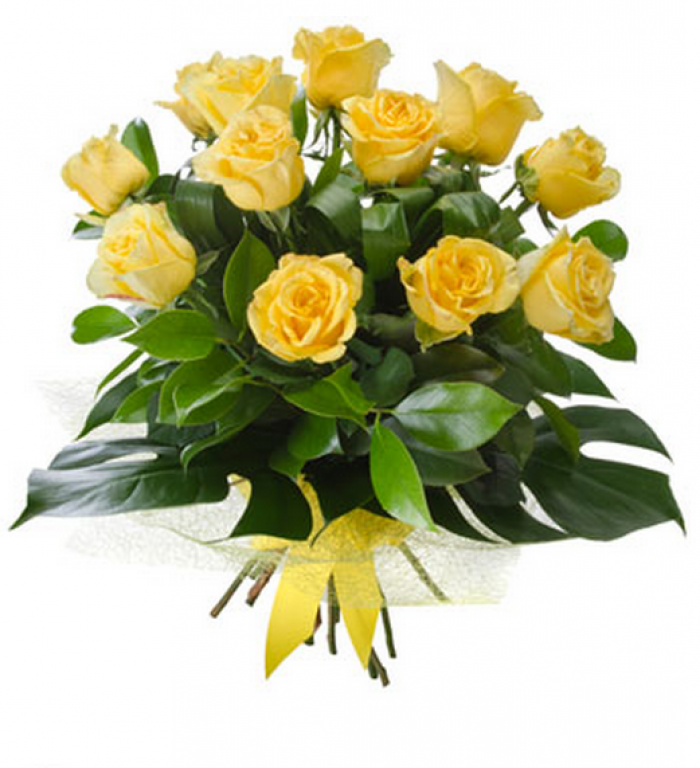 Buchet 13 trandafiri galbeni – imaginea 1
