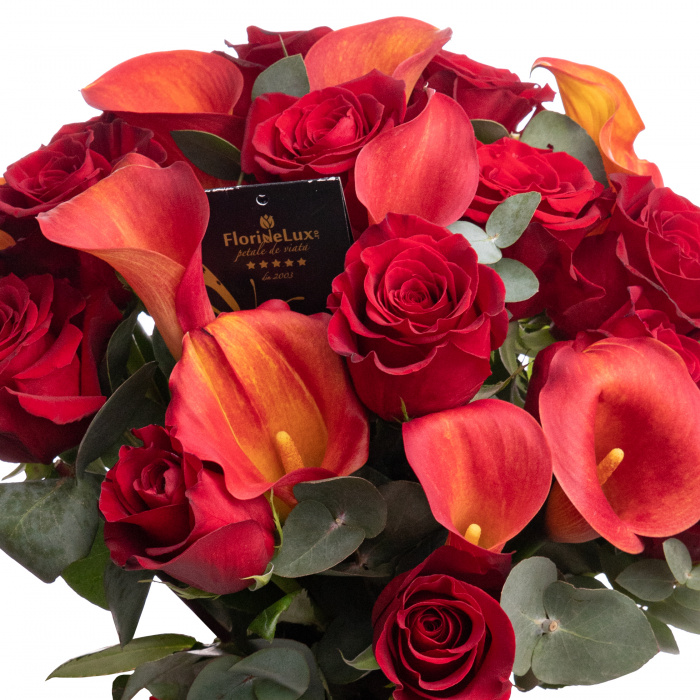 Buchet trandafiri rosii si cale – imaginea 2