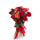 Buchet trandafiri rosii si cale – Floridelux