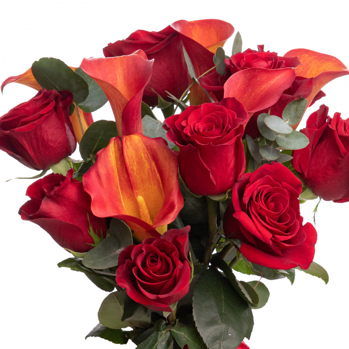 Buchet trandafiri rosii si cale – imaginea 2