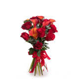 Buchet trandafiri rosii si cale – Standard