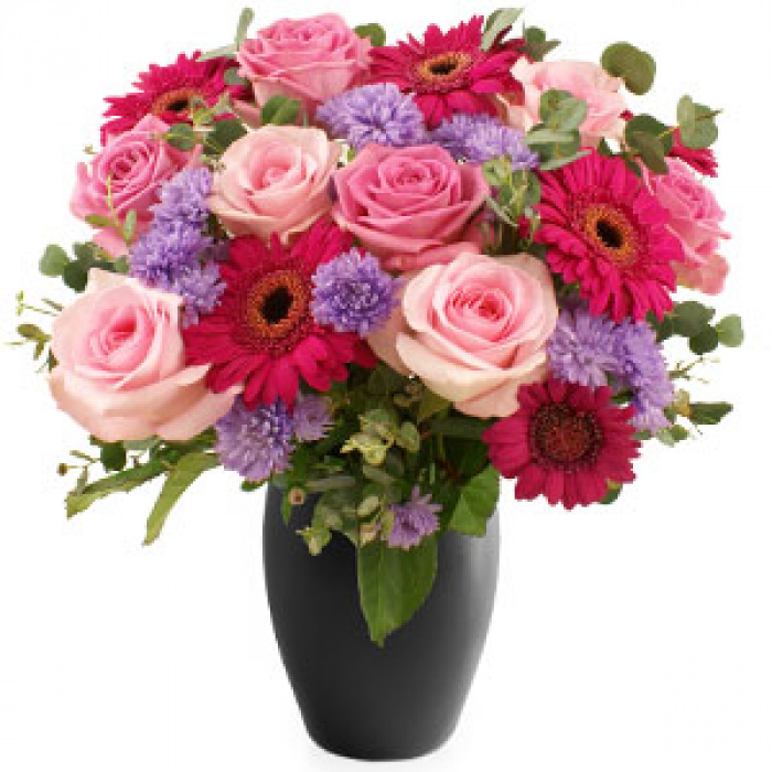 Buchet de lux trandafiri si gerbera – imaginea 1