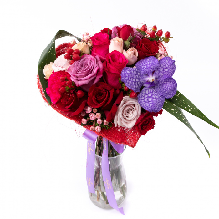 Buchet inima de trandafiri – imaginea 1