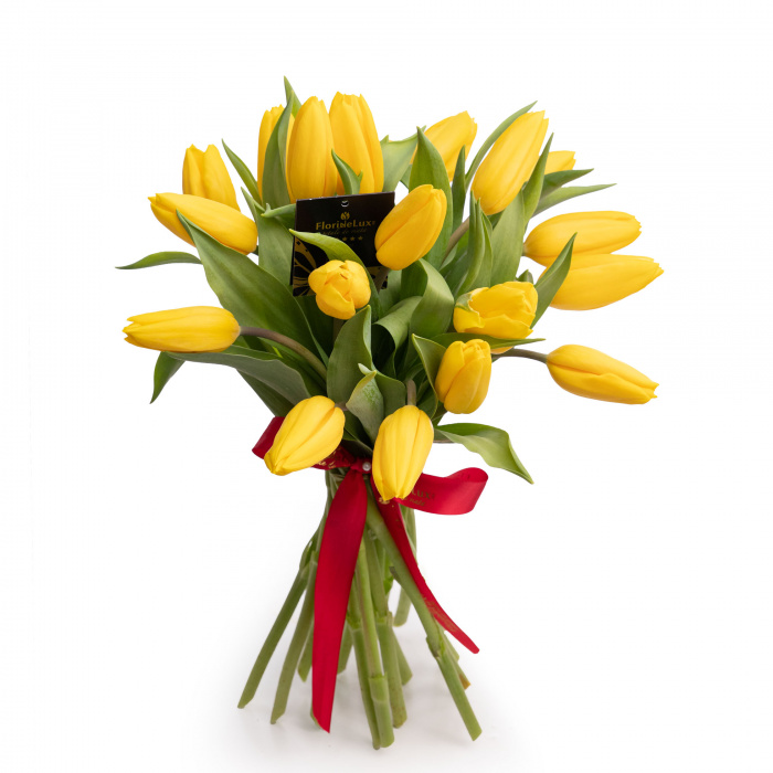 Buchet din lalele galbene frumoase – imaginea 1