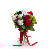 Buchet din trandafiri, hypericum, santini si garoafe – Standard