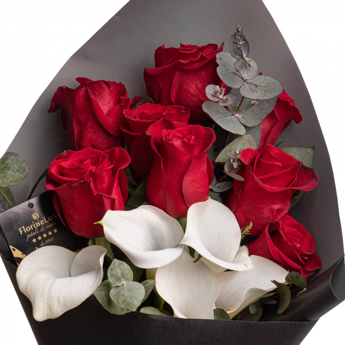Buchet elegant din cale si trandafiri – imaginea 2