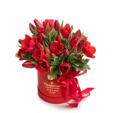 Cutie rosie cu flori elegante – Floridelux