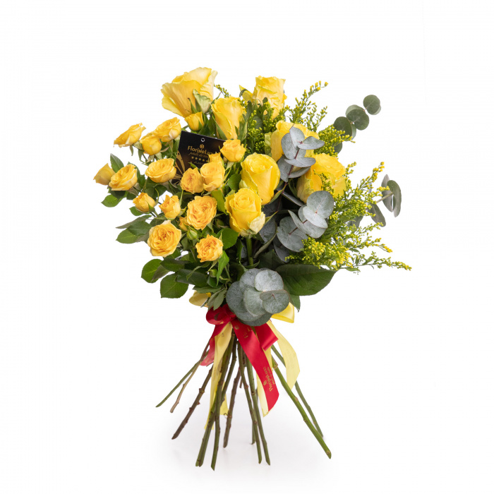 Buchet din trandafiri galbeni solari – imaginea 1