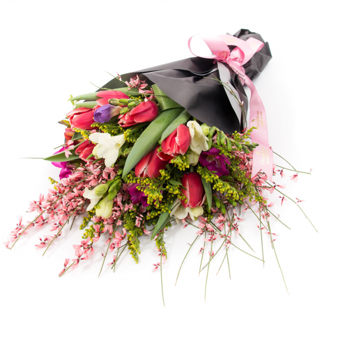 Buchet primavara lalele si frezii – imaginea 1
