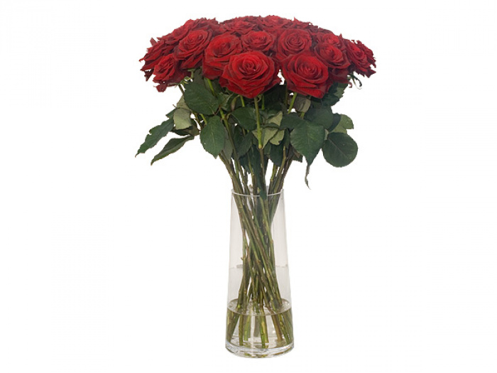 Buchet simplu din 25 trandafiri rosii – imaginea 1