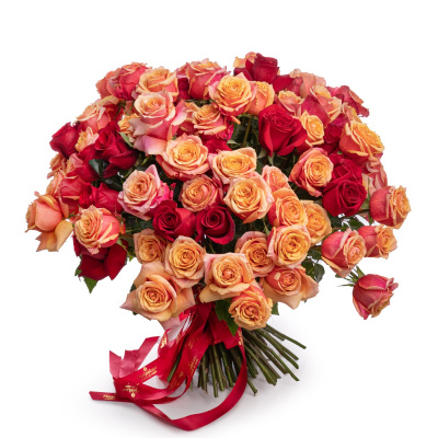 Buchet 99 trandafiri multicolori