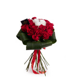 Buchet trandafiri rosii si albi – Standard
