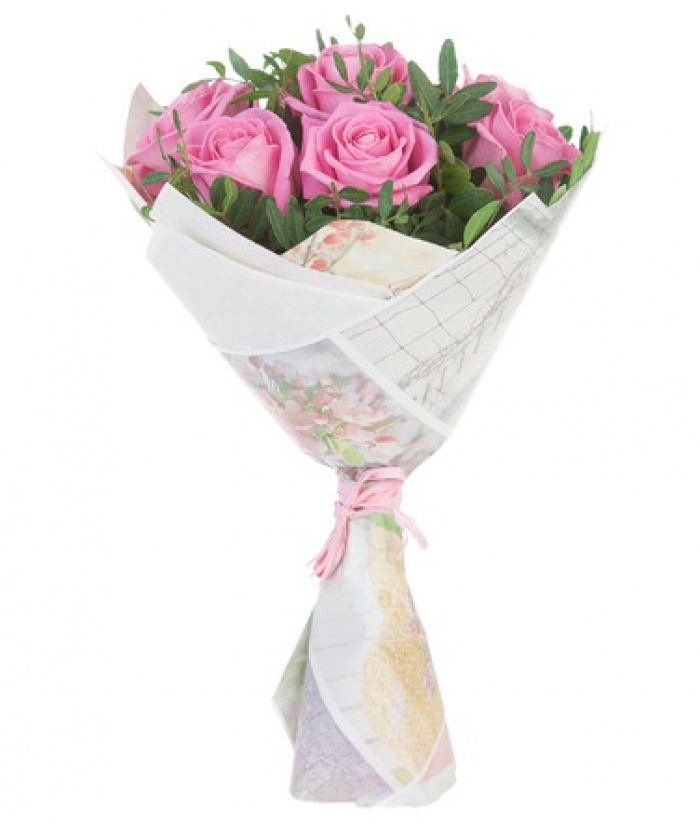 Buchet de 9 trandafiri roz – imaginea 1