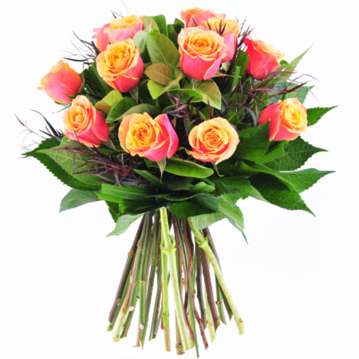 Buchet de 13 trandafiri portocalii – imaginea 1