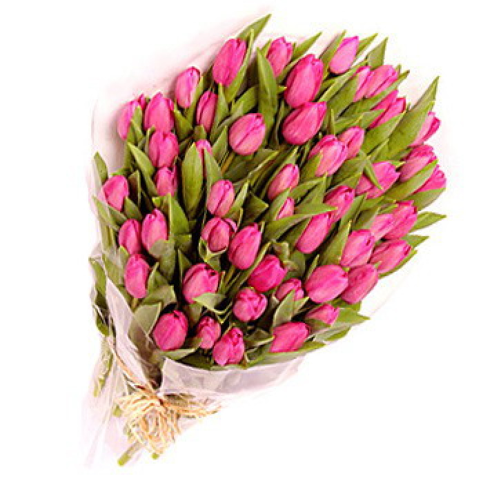 Buchet de 55 lalele roz