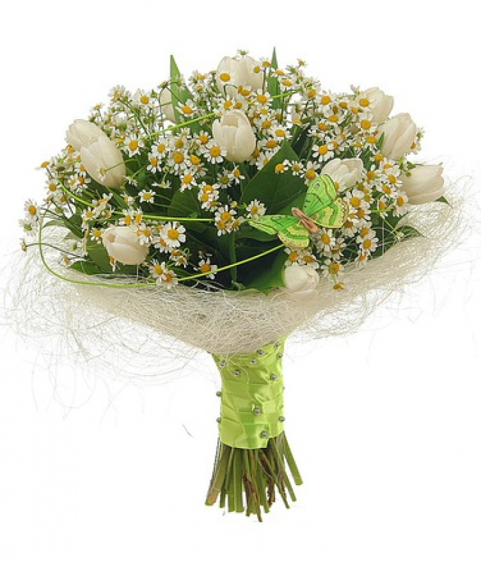 Buchet de 15 lalele albe