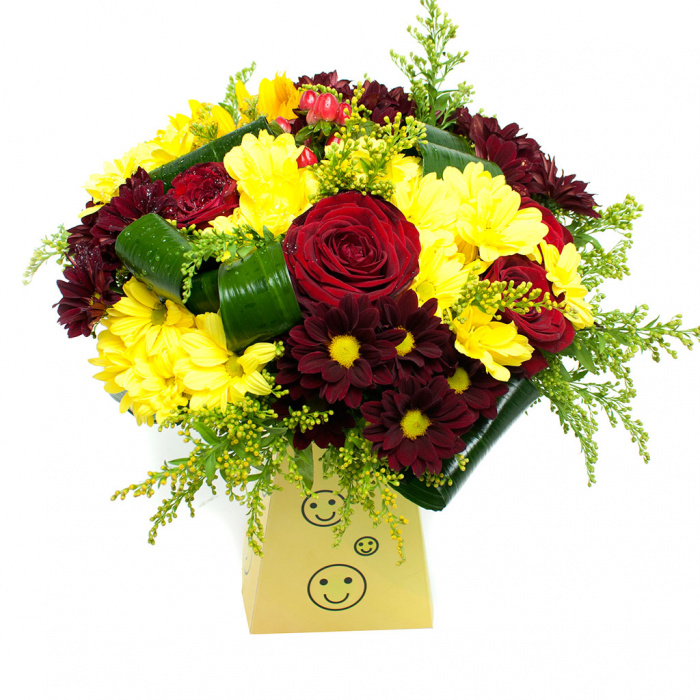 Buchet in vaza Smiley Face