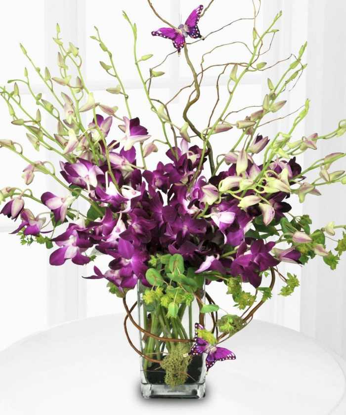 Buchet elegant cu orhidee mov – imaginea 1