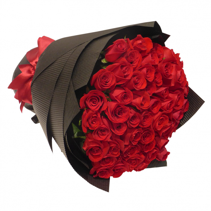 79 trandafiri in buchet romantic – imaginea 1