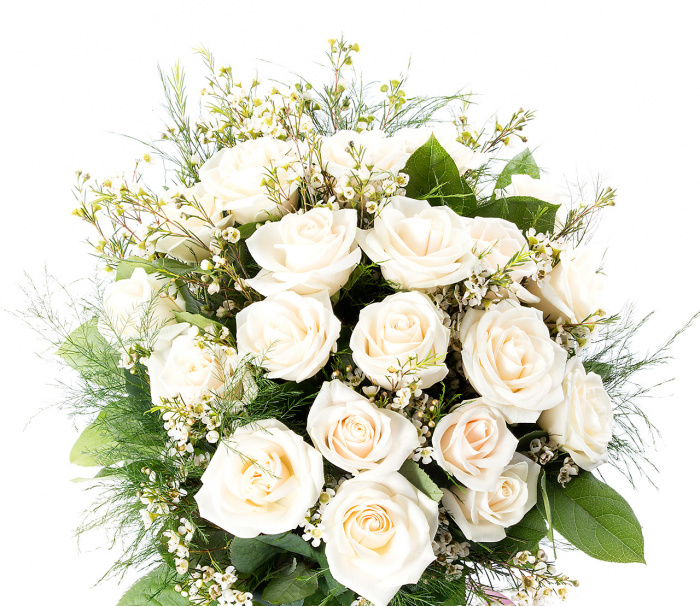 Buchet 19 trandafiri crem eleganti – imaginea 2