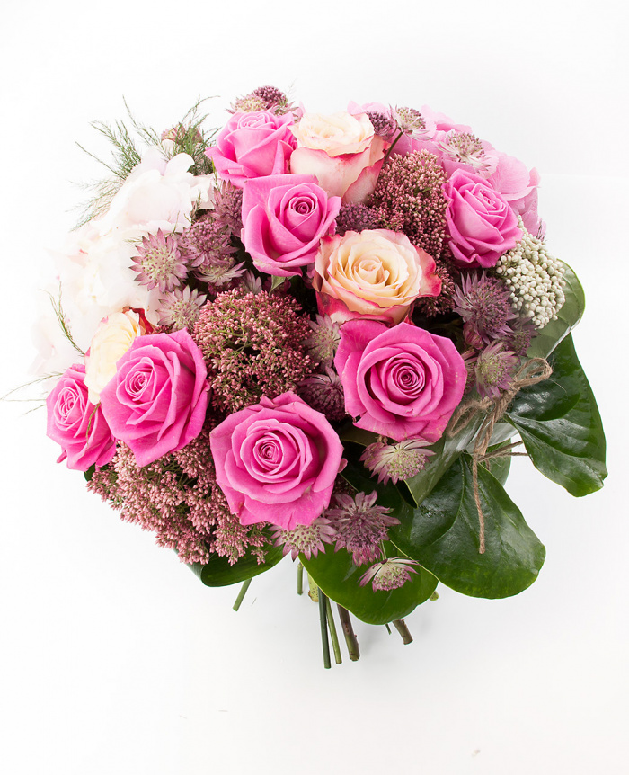 Buchet 2 nuante trandafiri roz – imaginea 2