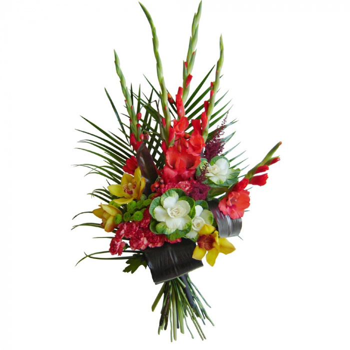 Buchet cu gladiole si cymbidium – imaginea 1