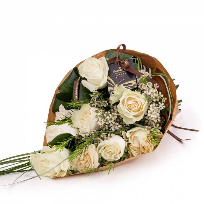 Buchet din trandafiri albi – imaginea 1