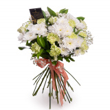 Crizanteme albe si dianthus – Premium
