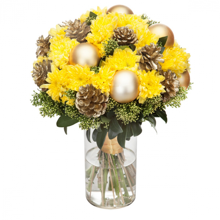 Buchet de iarna cu crizanteme – imaginea 1