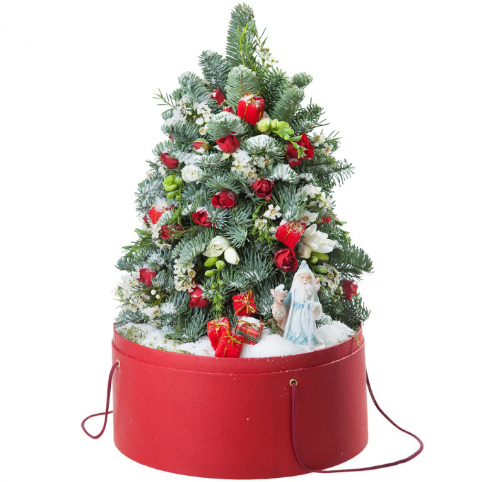 Bradut decorativ in cutie rotunda – imaginea 1