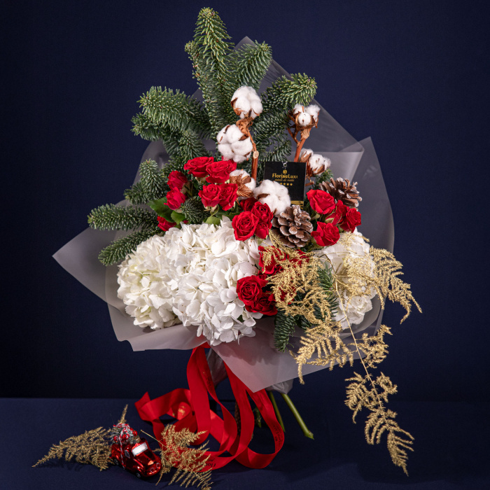Buchet de iarna cu flori de bumbac – imaginea 3