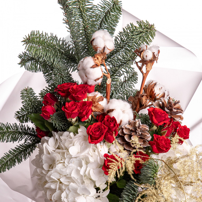 Buchet de iarna cu flori de bumbac – imaginea 2