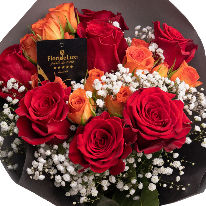 Buchet trandafiri rosii si minirosa – imaginea 2