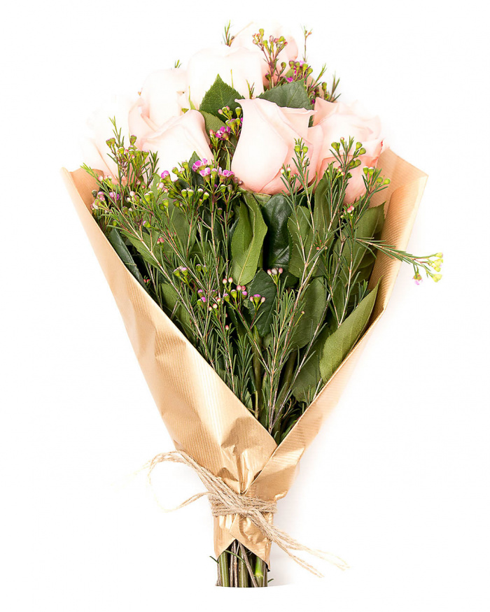 Buchet 7 trandafiri roz delicat