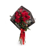 Buchet trandafiri rosii, hypericum – Standard