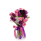 Buchet de primavara cu lalele si minirosa – Standard