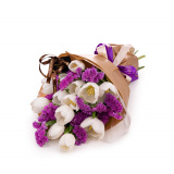 Buchet lalele albe si lemonium – Standard