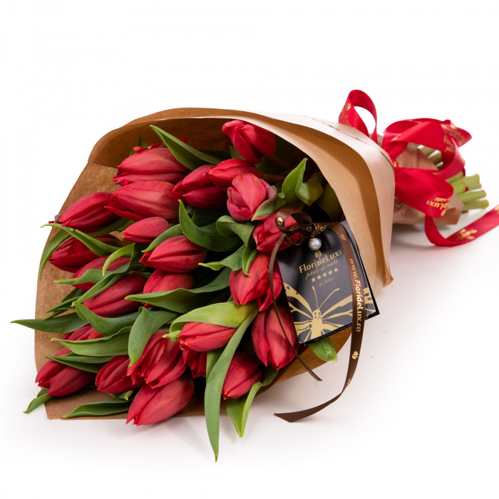 Buchet lalele rosii speciale – imaginea 1